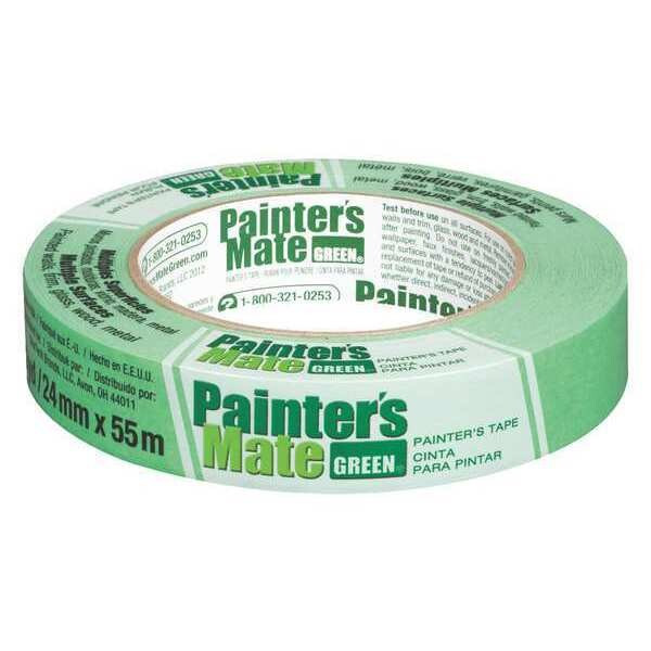 Painter's Tape, 24 mm W x 55 m L, 5.4 mil Thick, Green, Rubber Adhesive
