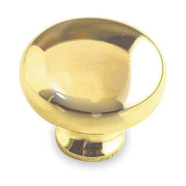 Manufacturer Varies Cabinet Knob, Zinc, Polished Brass, Proj. 1", PK.5 1XNR5