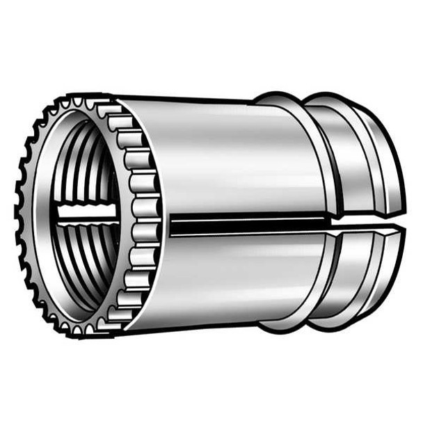 E-Z Lok Finsert,Brass,#8-32,Flush,PK50 270-008-BR-PK50