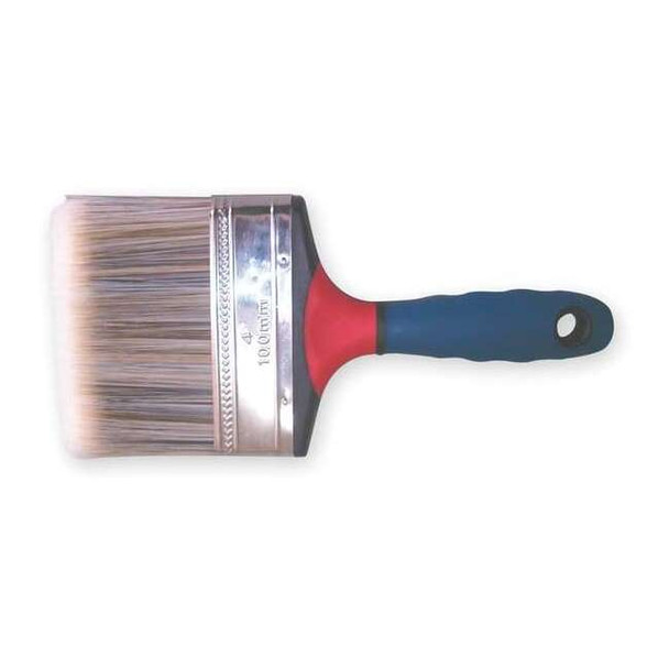 4" Flat Sash Firm, Synthetic Bristle, Paint Brush, Rubber Handle