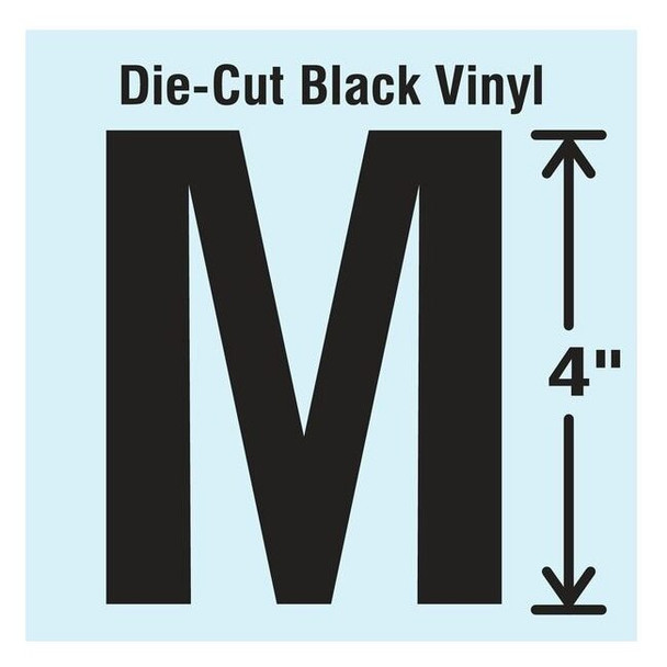 Stranco LetterLabel,Vinyl,4inH,2-1/4inW,PK10 DBV-4-M-10