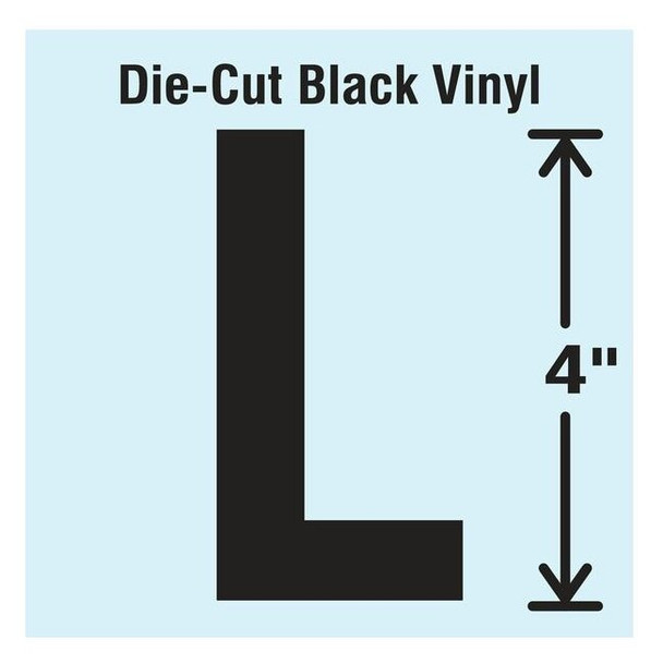 Stranco LetterLabel,Vinyl,4inH,2-1/4inW,PK10 DBV-4-L-10