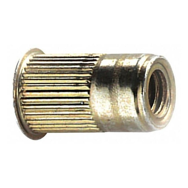 Rivet Nut, 1/4"-20 Thread Size, 0.455 in Flange Dia., 0.68 in L, Steel, 25 PK