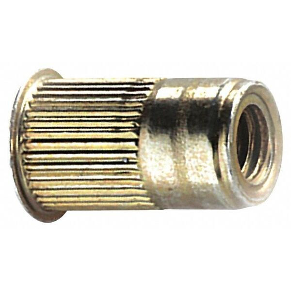 Rivet Nut, #10-32 Thread Size, 0.34 in Flange Dia., 0.475 in L, Steel, 25 PK