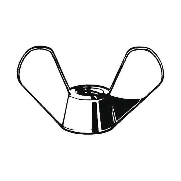 Wing Nut, M4-0.70, Steel, Zinc Plated, 10.5 mm Ht, 20 mm Max Wing Span, 100 PK