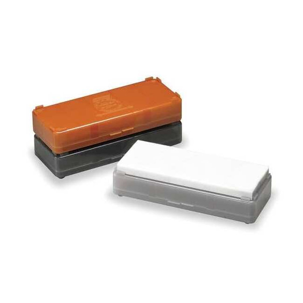 Combination Grit Benchstone, 8 in W, 2 in L, 1 in H, Aluminum Oxide, Gray
