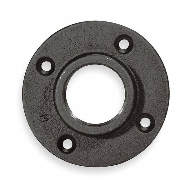 Flange Floor Flange, 1-1/2" Pipe, Flanged x FNPT, Malleable Iron, Class 150
