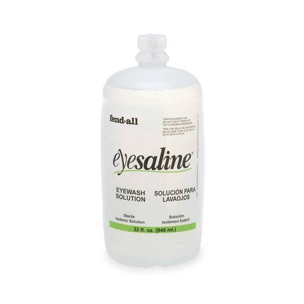 Eyesaline Single Use Eyewash Bottle, One 32 oz Bottle, 3 Year Shelf Life