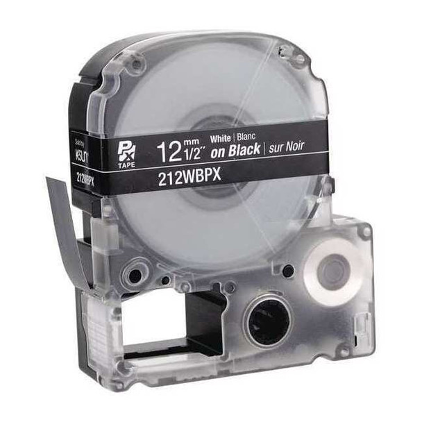 Epson Label Cartridge, White on Black, Labels/Roll: Continuous 212WBPX
