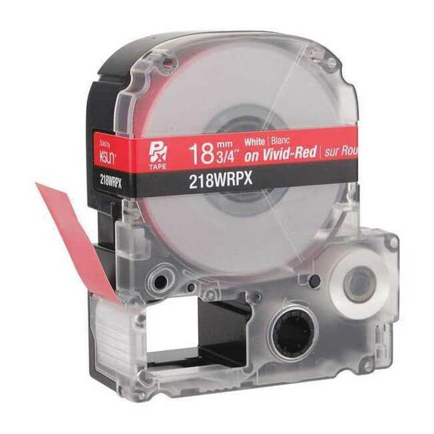 Epson Label Cartridge, White on Red, Labels/Roll: Continuous 45WA49
