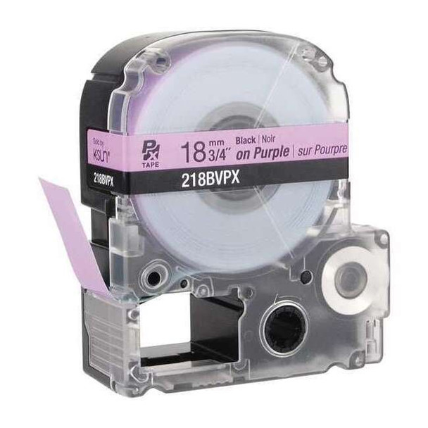 Epson Label Cartridge, Black on Violet, Labels/Roll: Continuous 218BVPX