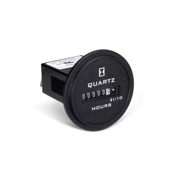 Trumeter Hour Meter,AC Quartz,Flush,Round,6 Digit 722-0003