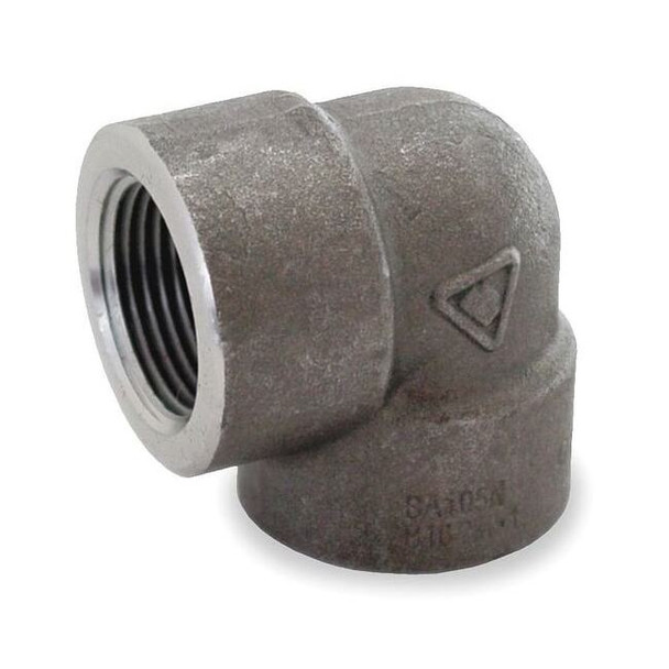 90 Degree Elbow 90 Degree Elbow, 3/4" Pipe, FNPT, Black Forged Steel, Class 3000