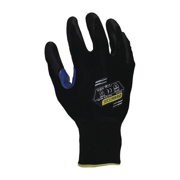 Coated Gloves, Foam Nitrile, Foam, Palm, 3 Abrasion Level, Black, M (8) 1 PR