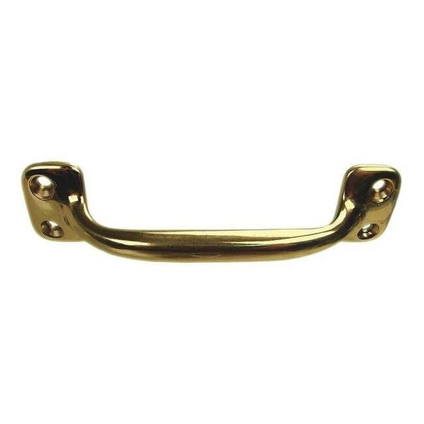 Monroe Pmp Pull Handle, Cast Brass, Polished, Unthr. Through Holes PH-0236