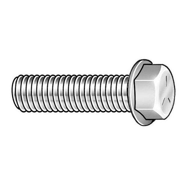 Grade 5, 1/4"-20 Flange Bolt, Zinc Plated Steel, 3/4 in L, 50 PK