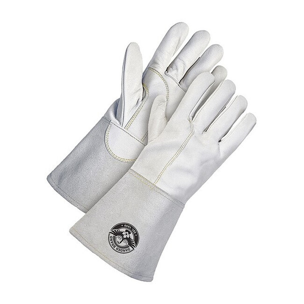 60-1-1720 Welding Gloves, Gauntlet Cuff, Wing Thumb, Premium Goatskin, S, 1 PR