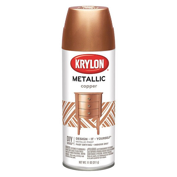 Krylon Spray Paint, Copper Metallic, Metallic, Solvent, 11 oz K01709A77
