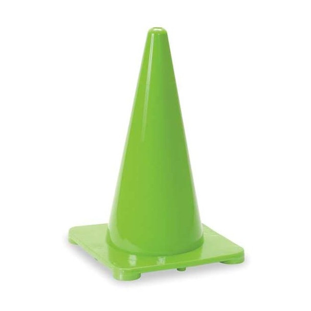 Traffic Cone, Polyethylene, Non-Reflective, 18 in Height, 1.5 lb, Green