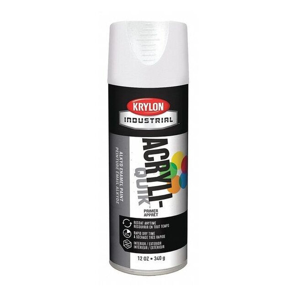 Krylon Industrial Spray Primer, White, Solvent, 12 oz. K01315A07