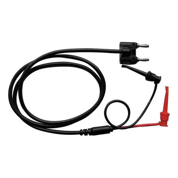 Test Lead, Mini Test Clips to Double Banana Plug, 36", Black