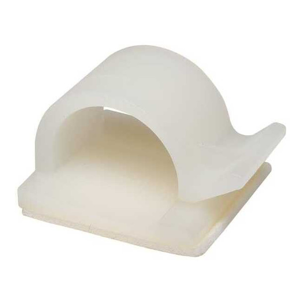 Cable Clip, Nylon 6/6, 0.52 in Bundle Dia., Natural, 1 in L, 25 PK