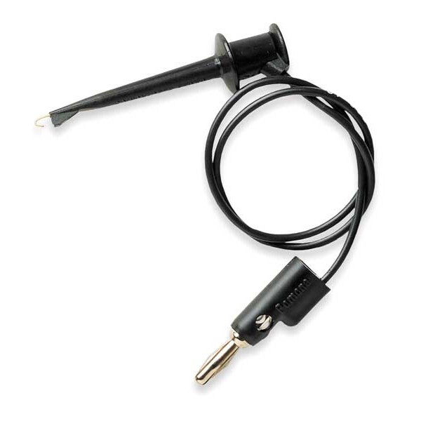 Pomona Electronics Mini Hook Test Lead, 60 in, PVC, Black 3782-60-0