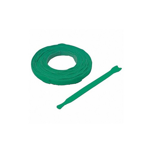 Hook and Loop Strap, No Adhesive, 8 in, 0.75 in W, Green, 45 PK