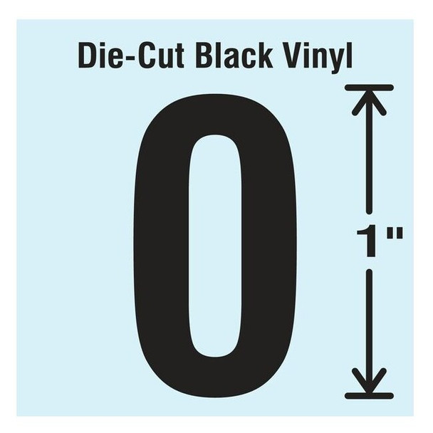 Stranco NumberLabel,Vinyl,1inH,5/8inW,PK10 DBV-1-0-10