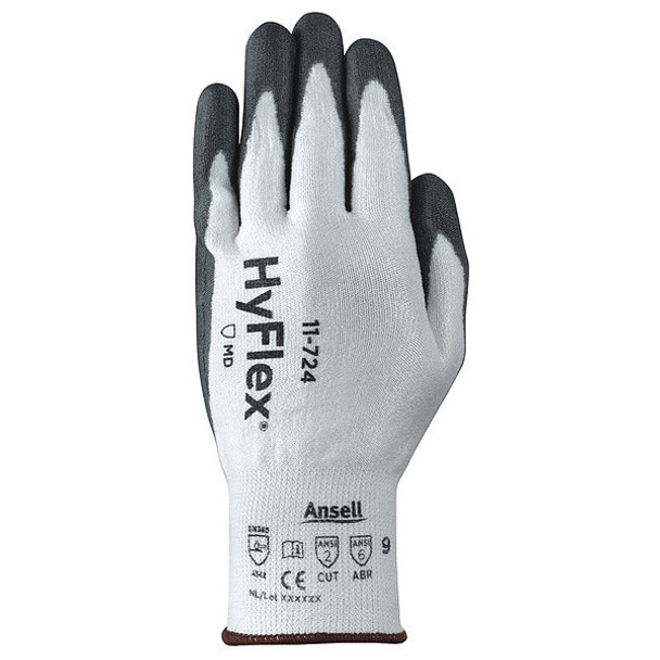 Ansell Cut Resistant Gloves,Black/White,VP,9,PR 11-724