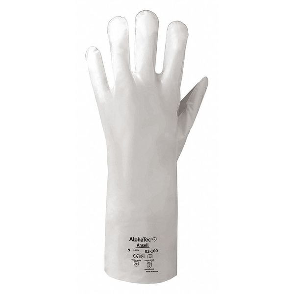 Chemical Resistant Gloves, Laminated Film, 15 in L, 2.5 mil, White, 7, 1 PR