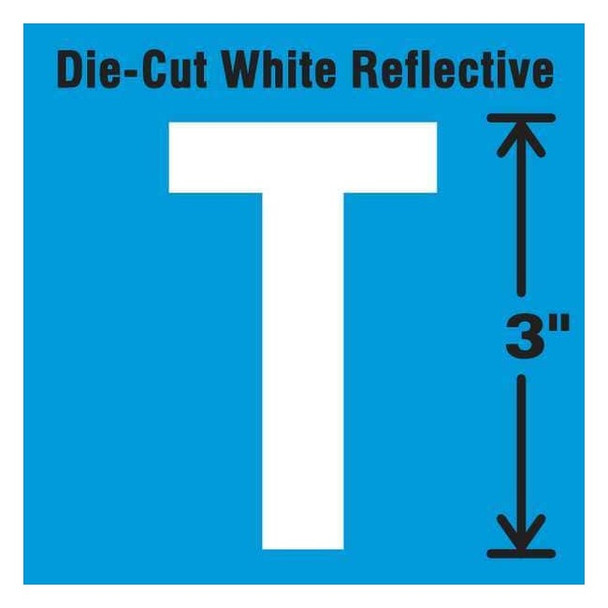 Stranco LetterLabel,Vinyl,3inH,1-3/4inW,PK5 DWR-3-T-5