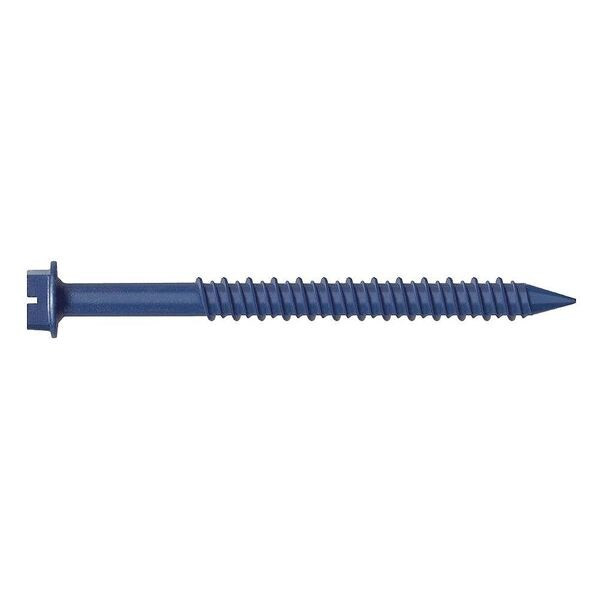 Conset Concrete Screw, 1/4" Dia., Hex, 1-3/4" L, Steel Blue Ruspert, 25 PK
