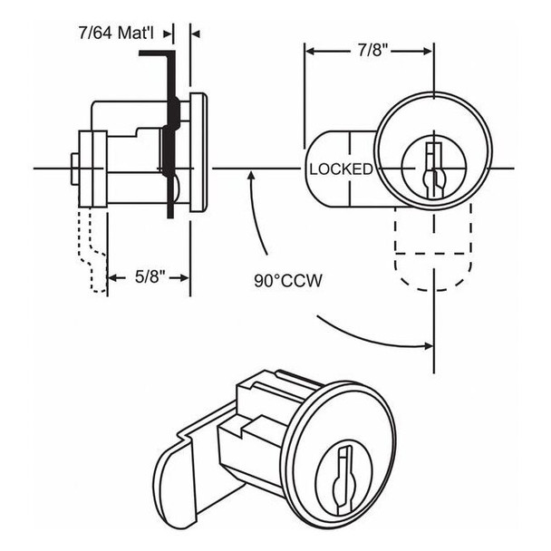 Manufacturer Varies Mailbox Lock,For 4C Pedestal Mailboxes 97-8