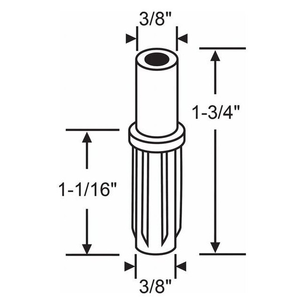 Manufacturer Varies Plunger Pin, 3/8 in W, 1 3/4 in L, White 2-62