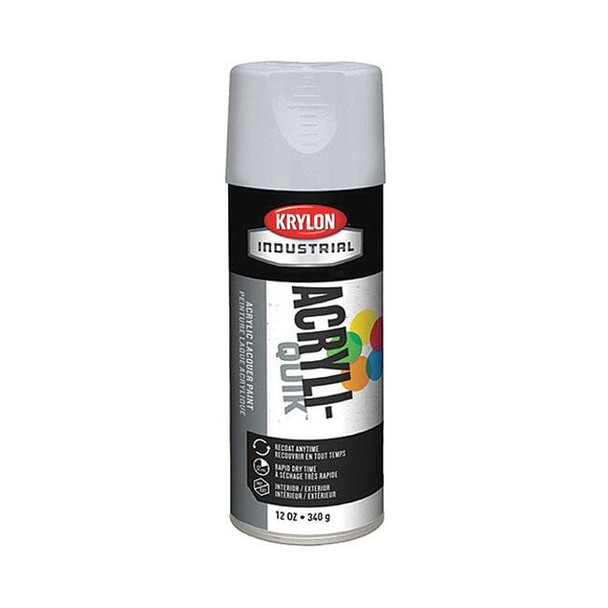 Krylon Industrial Spray Paint, White, Flat, Solvent, 12 oz K01502A07