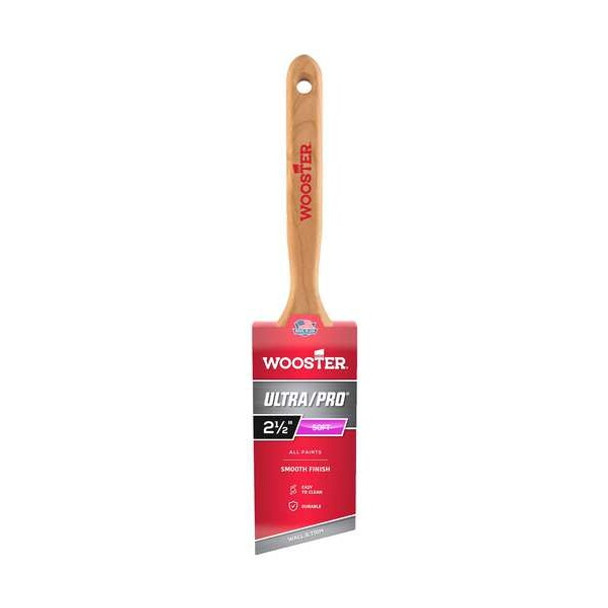 2-1/2" Angle Sash Soft, Nylon Bristle, Paint Brush, Wood Handle