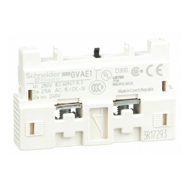 Schneider Electric Manual Starter Aux Contact 575Vac 1Amp I GVAE1