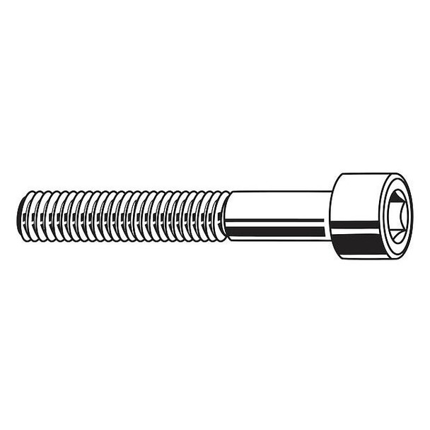 M8-1.25 Socket Head Cap Screw, Socket, Zinc Plated Steel, 50 mm Length, 100 PK