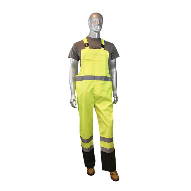 Radians® RW30 General Purpose Rain Bib Pants, Large, Hi-Vis Green, 1/Each