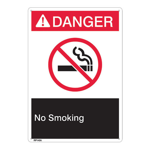 ANSI Z535 Rigid Plastic "Danger No Smoking" Sign, 1/Each