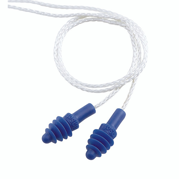 Honeywell Howard Leight AirSoft Corded Earplugs, Nylon, White/Blue, 100/Box
