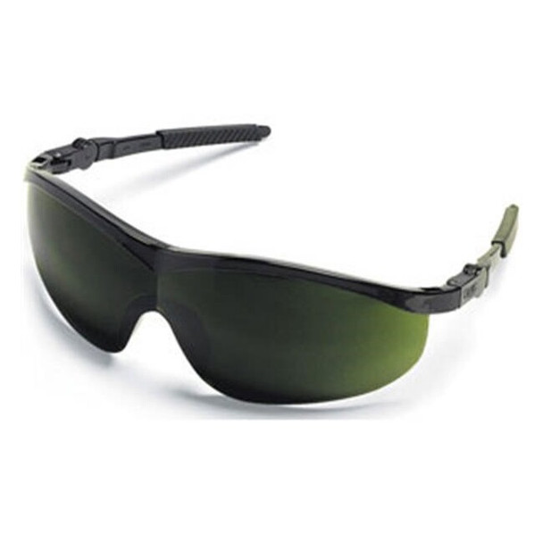 MCR Safety® ST1 Series Eyewear, Black Frame, Green Filter Shade 5.0 Lens, 1/Each