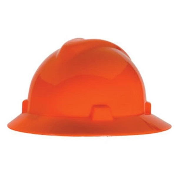 MSA V-Gard® Slotted Hat w/ Fas-Trac® Suspension, Hi-Vis Orange, 1/Each