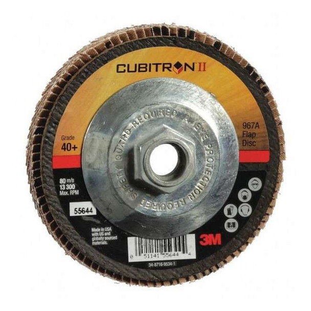3m Cubitron Flap Disc,Type 29,4-1/2" dia.,40 Grit 7010363306