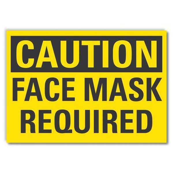 Face Mask Required Sign, 10" W x 7" H, English, Polyester, Yellow
