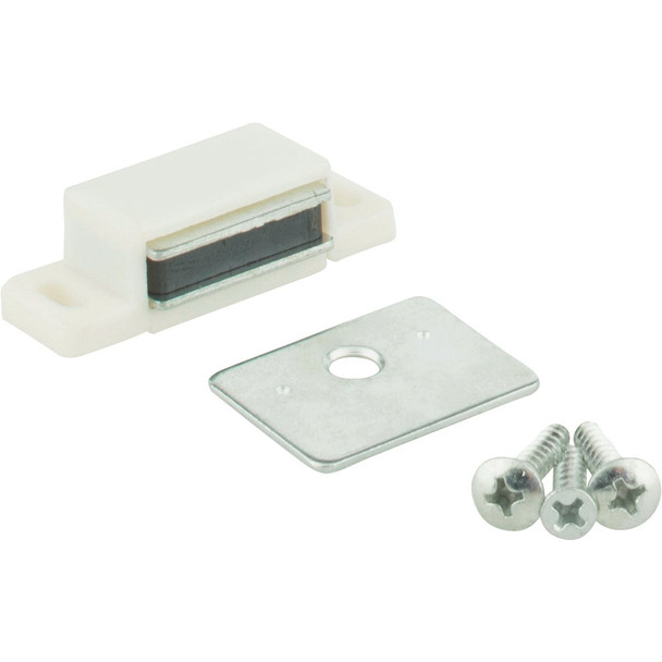 KasaWare White Single Magnetic Catch (2-Pack) KFCMS-A-WH2