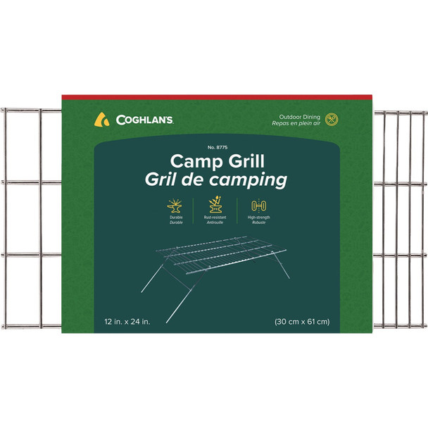 Coghlans 12 In. W. x 24 In. L. Nickel-Plated Metal Camp Grill 8775