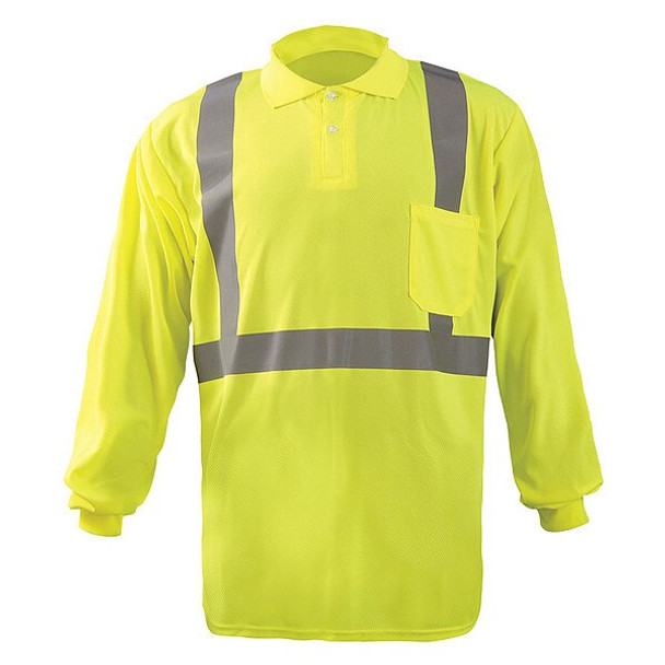 Occunomix Long Sleeve Polo Shirt,2XL,ANSI Class 2 LUX-LSPP2B-Y2X Occunomix Long Sleeve Polo Shirt,2XL,ANSI Class 2 LUX-LSPP2B-Y2X