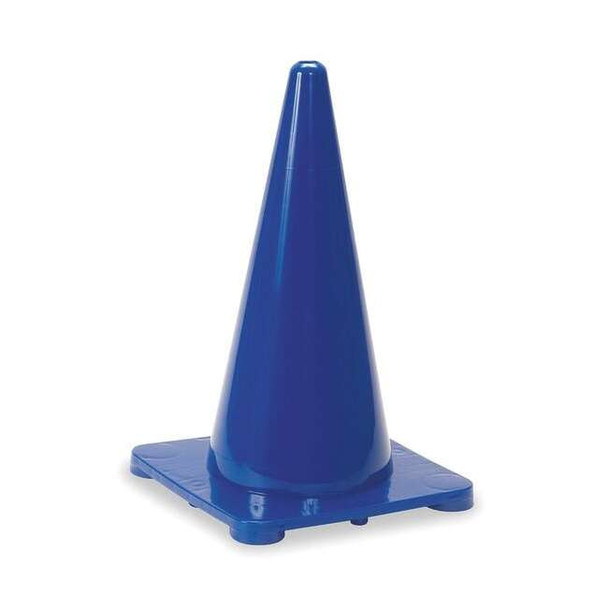 Traffic Cone, Polyethylene, Non-Reflective, 18 in Height, 1.5 lb, Blue